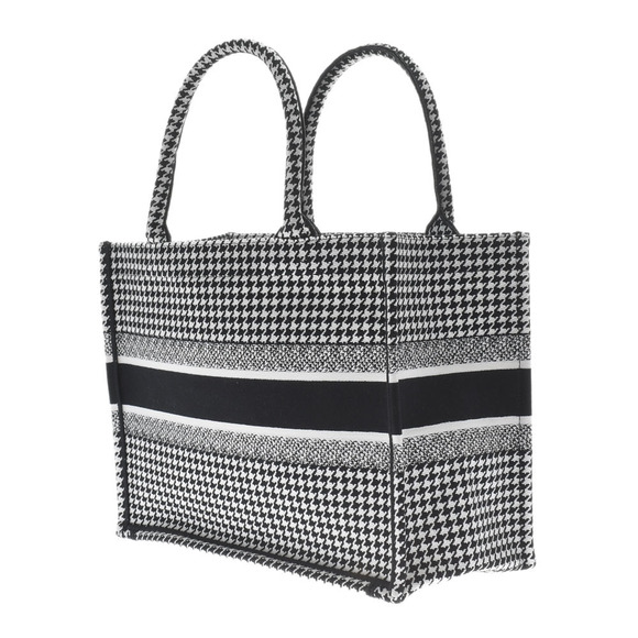 Dior Canvas Small Embroidered Christian Tote Black Book  White - Picture 1 of 12